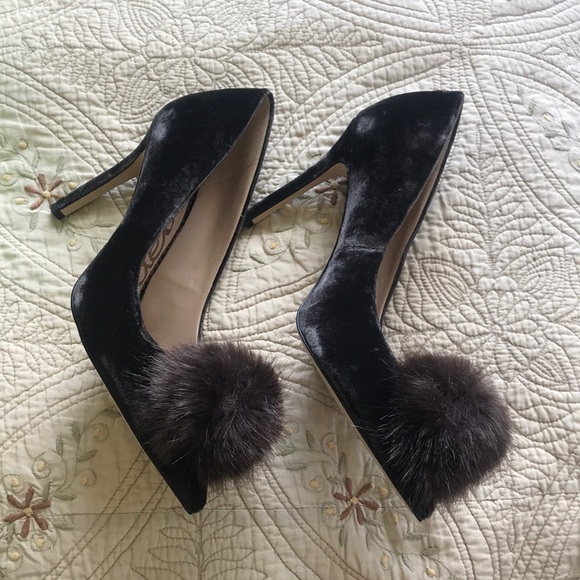 NWT Sam Edelman Haroldson pom velvet pumps - Picture 4 of 6